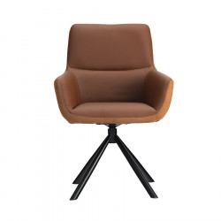 Bari Leather Swivel Chair Tan